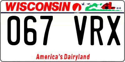 WI license plate 067VRX