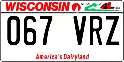 WI license plate 067VRZ