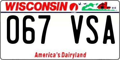 WI license plate 067VSA