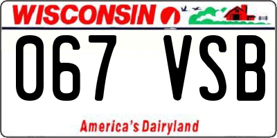 WI license plate 067VSB