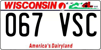 WI license plate 067VSC
