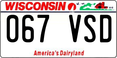WI license plate 067VSD
