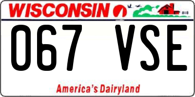 WI license plate 067VSE