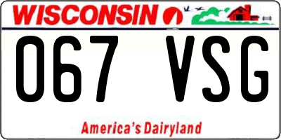 WI license plate 067VSG