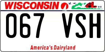 WI license plate 067VSH
