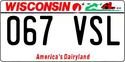 WI license plate 067VSL