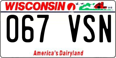 WI license plate 067VSN