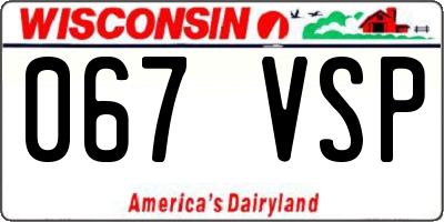 WI license plate 067VSP