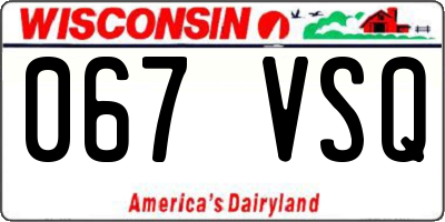 WI license plate 067VSQ