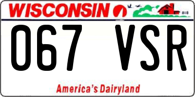 WI license plate 067VSR