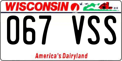 WI license plate 067VSS