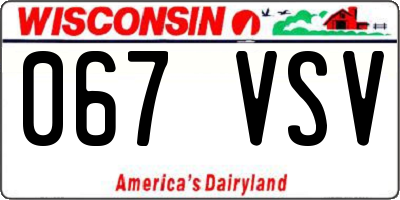WI license plate 067VSV
