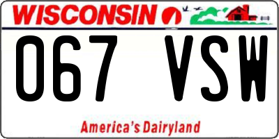 WI license plate 067VSW