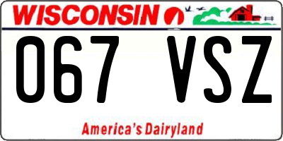 WI license plate 067VSZ