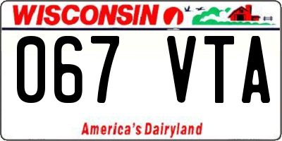 WI license plate 067VTA