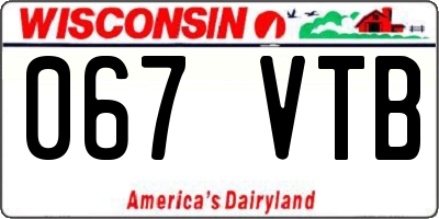 WI license plate 067VTB