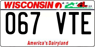 WI license plate 067VTE