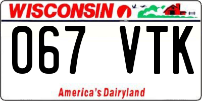 WI license plate 067VTK