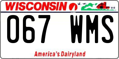 WI license plate 067WMS