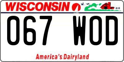 WI license plate 067WOD
