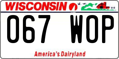 WI license plate 067WOP