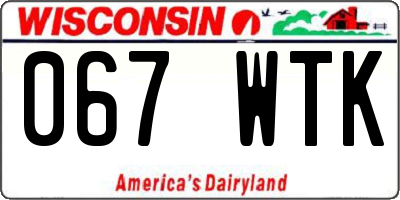 WI license plate 067WTK