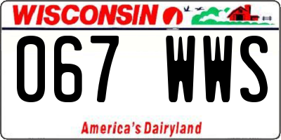 WI license plate 067WWS
