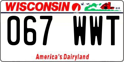 WI license plate 067WWT