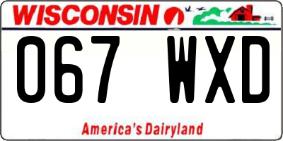 WI license plate 067WXD
