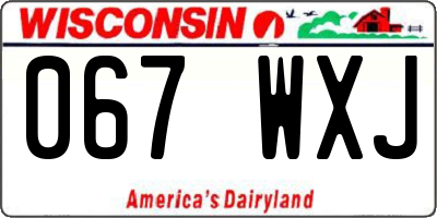 WI license plate 067WXJ