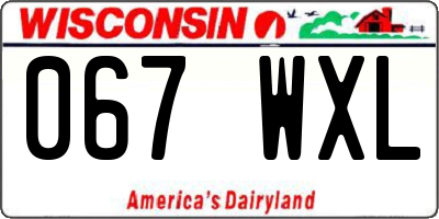 WI license plate 067WXL