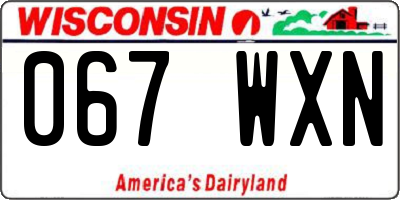 WI license plate 067WXN