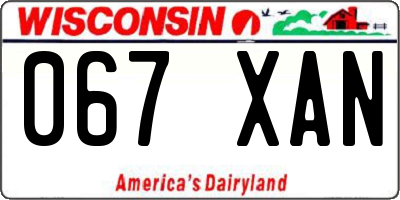 WI license plate 067XAN
