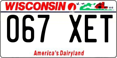WI license plate 067XET