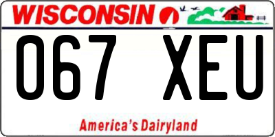 WI license plate 067XEU