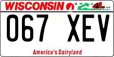 WI license plate 067XEV