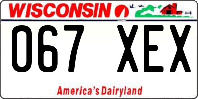 WI license plate 067XEX