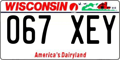 WI license plate 067XEY