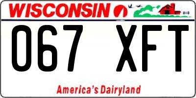 WI license plate 067XFT