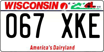 WI license plate 067XKE