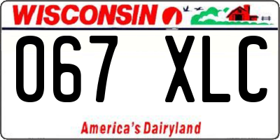 WI license plate 067XLC