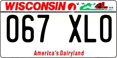 WI license plate 067XLO