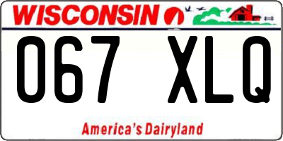 WI license plate 067XLQ