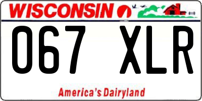 WI license plate 067XLR
