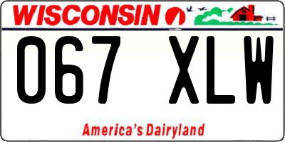 WI license plate 067XLW