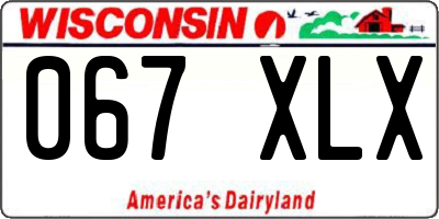 WI license plate 067XLX