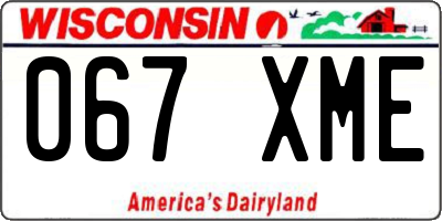 WI license plate 067XME