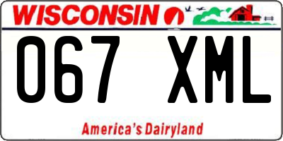 WI license plate 067XML