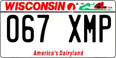 WI license plate 067XMP