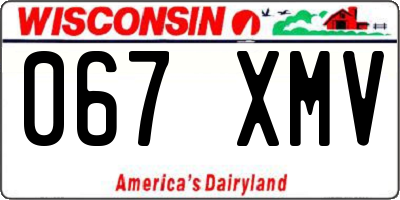 WI license plate 067XMV